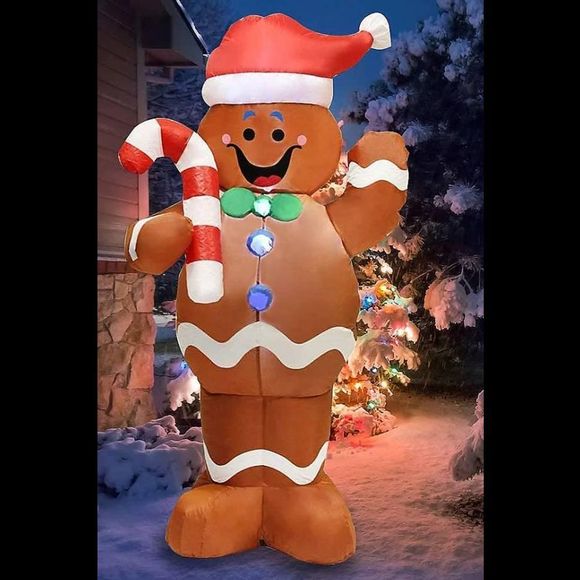 Joiedomi 5ft Gingerbread Man Inflatable Brown - Picture 1 of 1